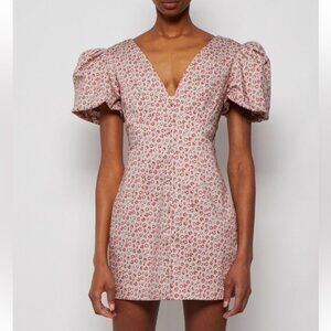 Pedra Bonita LHD Rose Print Puff Sleeve Mini Dress